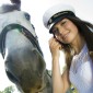 A girl with her horse at her highschool exam